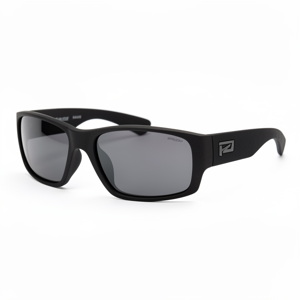 Gafas de sol Oakley Holbrook con montura de nylon negro mate, lentes polarizados Prizm en tono gris oscuro y patillas anchas con logo grabado